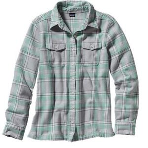 Patagonia Fjord Gray Mint Green Plaid